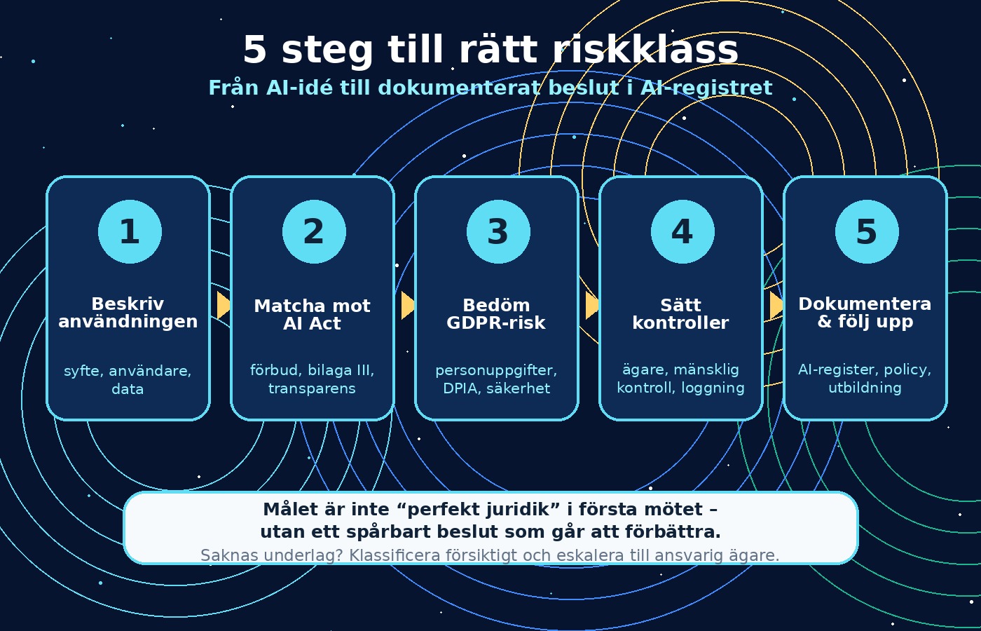 Fem steg till rätt riskklass i AI Act
