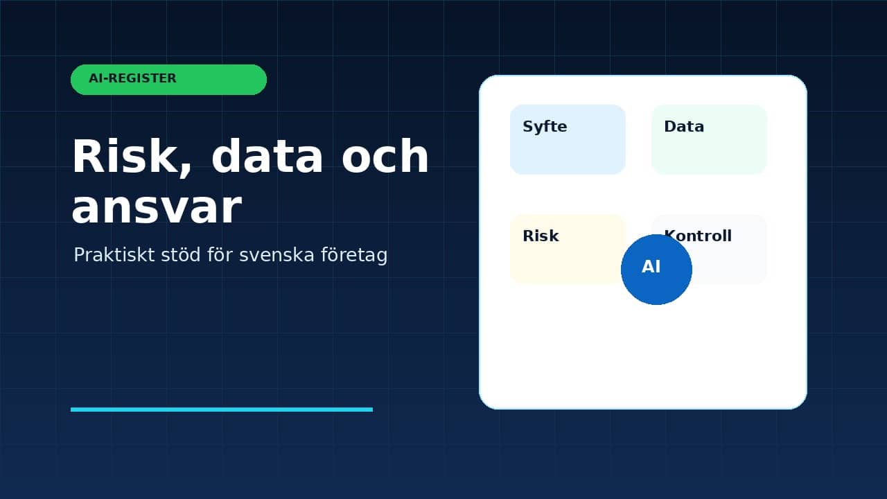 Grafik som visar risk för AI arbetsmiljö med svenska B2B-kontroller.
