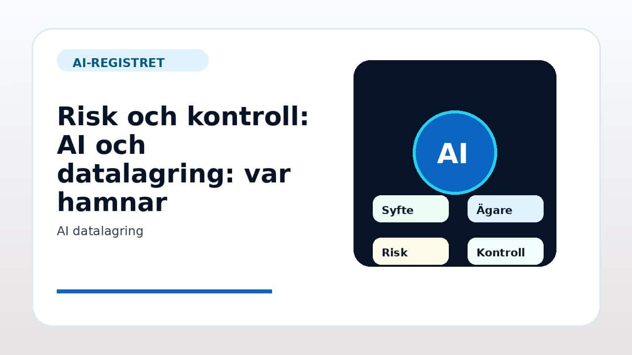 Grafik som visar risk och kontroll för AI och datalagring: var hamnar informationen? i svenska företag.