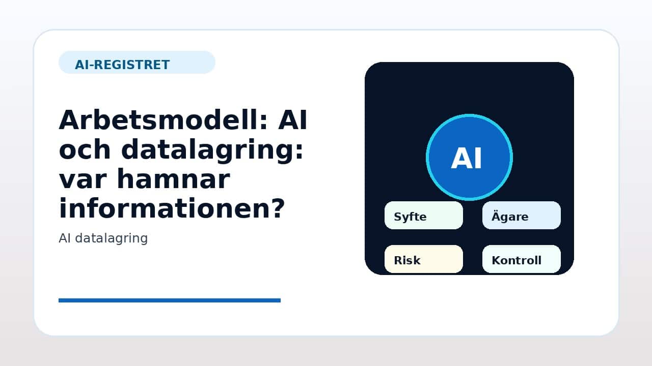 Grafik som visar arbetsmodell för AI och datalagring: var hamnar informationen? i svenska företag.