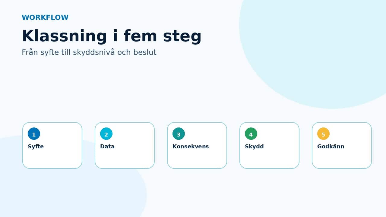Grafik som visar fem steg för att klassificera information innan AI används.