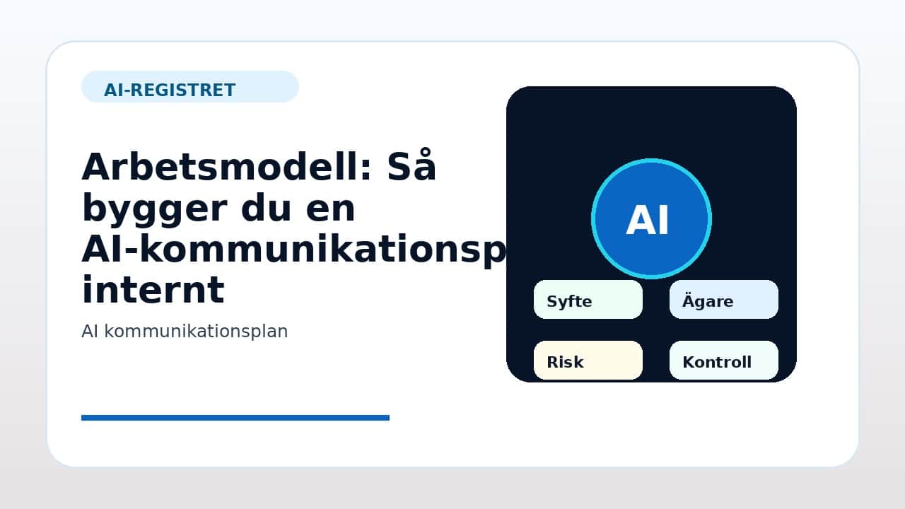 Grafik som visar arbetsmodell för Så bygger du en AI-kommunikationsplan internt i svenska företag.