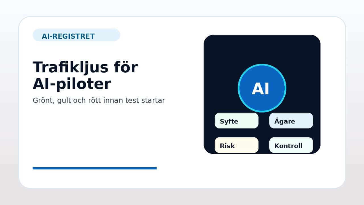 Grafik som visar trafikljus för ai-piloter för en AI-pilot i svenska företag.