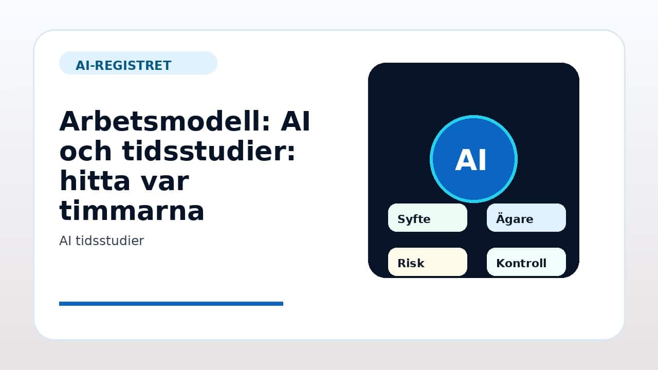 Grafik som visar arbetsmodell för AI och tidsstudier: hitta var timmarna försvinner i svenska företag.