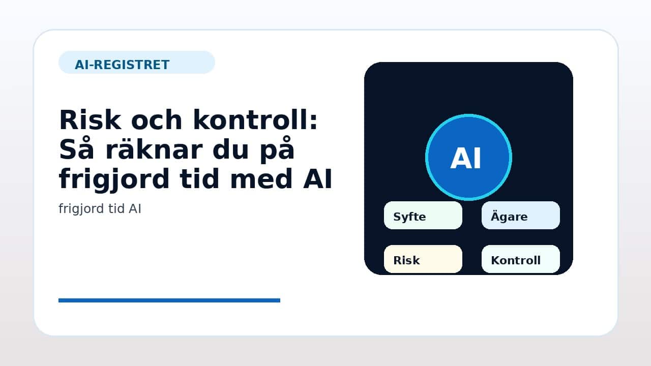 Grafik som visar risk och kontroll för Så räknar du på frigjord tid med AI i svenska företag.