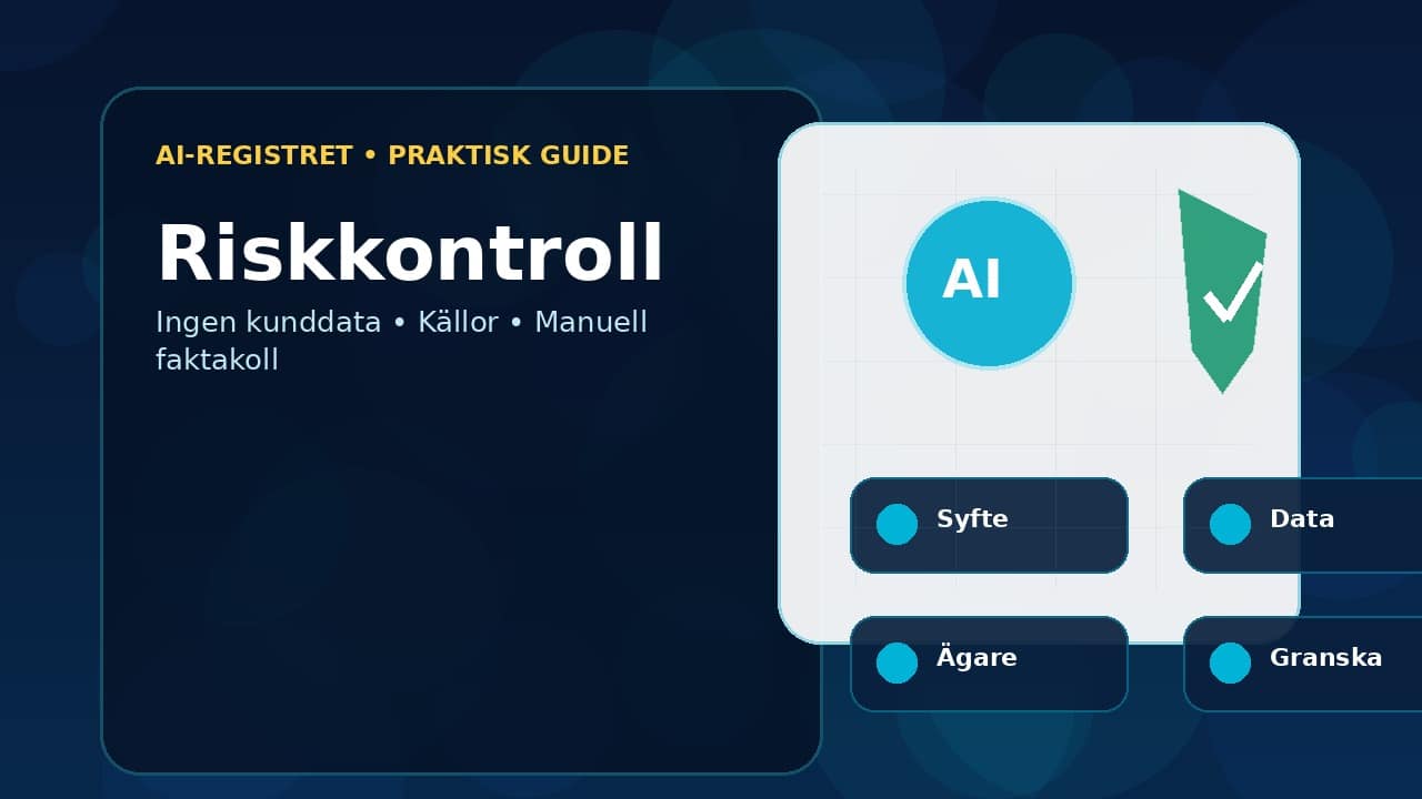 Grafik som visar riskkontroll för Så använder du AI för SEO – nyckelord, innehåll och teknisk analys.