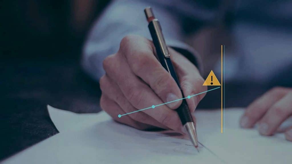 Illustration till artikeln om AI och leverantörsdata, med dokumentgranskning och en tydlig gräns för riskfylld dataöverföring.
