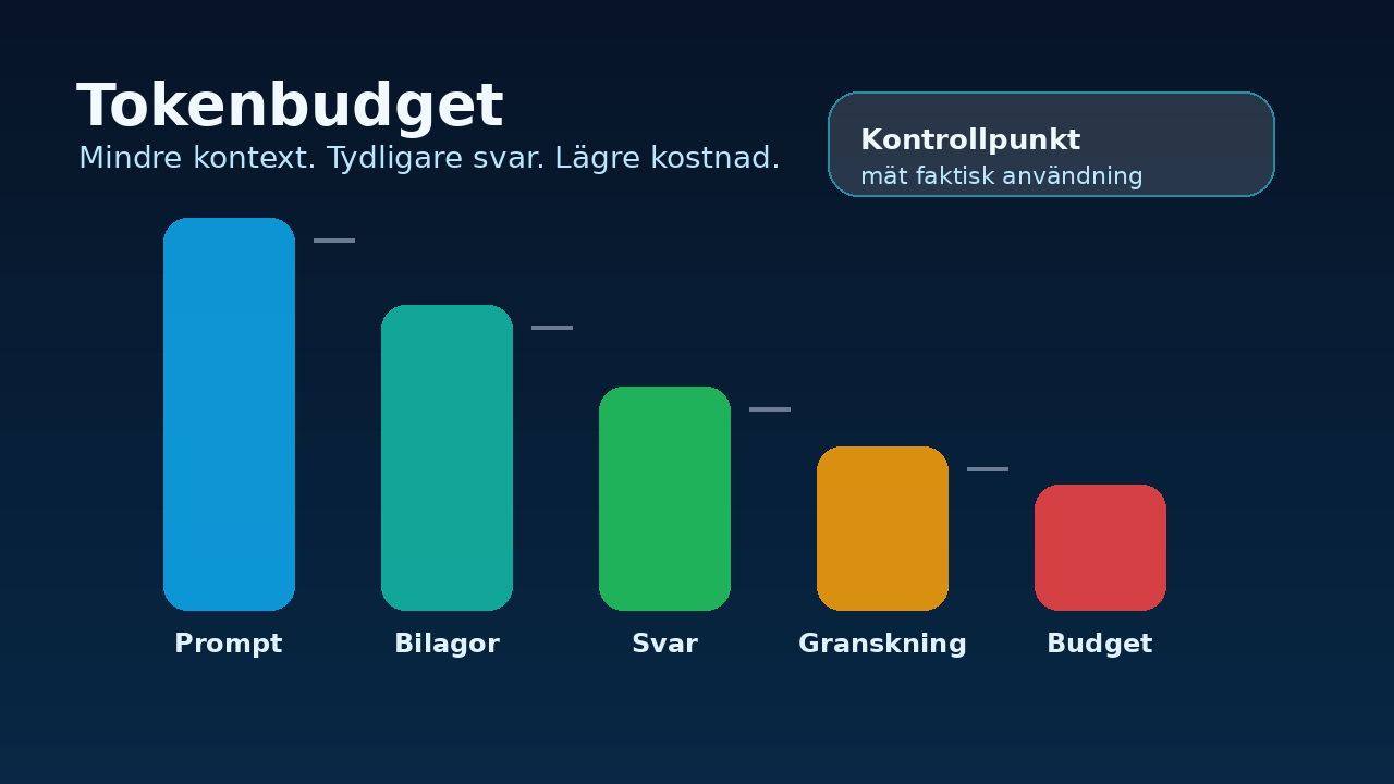 Grafik som visar tokenbudget med ai för svenska företag.